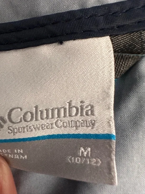 Columbia Youth Medium 10/12 Blue Hooded Windbreaker Jacket Lightweight - Picture 3 of 8